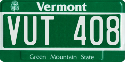 VT license plate VUT408