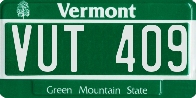 VT license plate VUT409