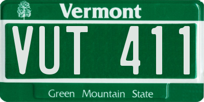 VT license plate VUT411