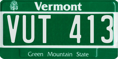 VT license plate VUT413