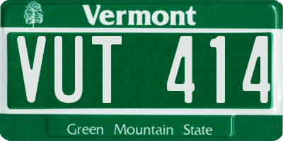 VT license plate VUT414