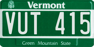 VT license plate VUT415