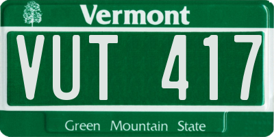 VT license plate VUT417