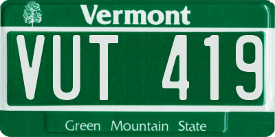 VT license plate VUT419
