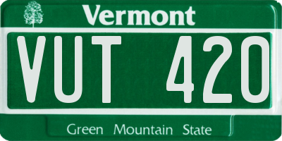 VT license plate VUT420