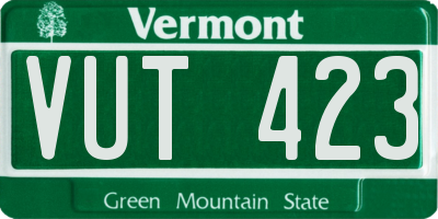 VT license plate VUT423