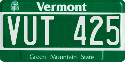 VT license plate VUT425