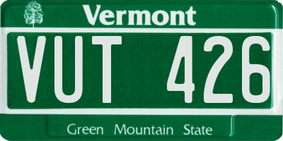 VT license plate VUT426
