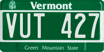 VT license plate VUT427