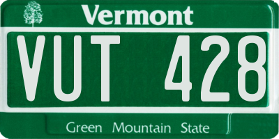 VT license plate VUT428