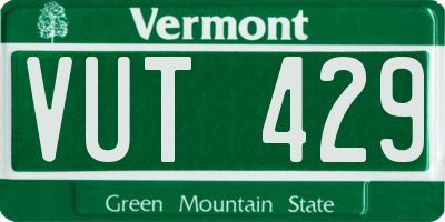 VT license plate VUT429