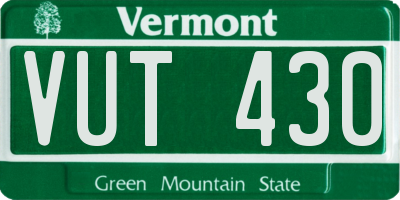 VT license plate VUT430