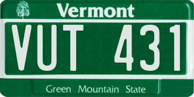 VT license plate VUT431