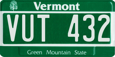 VT license plate VUT432
