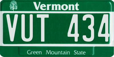 VT license plate VUT434