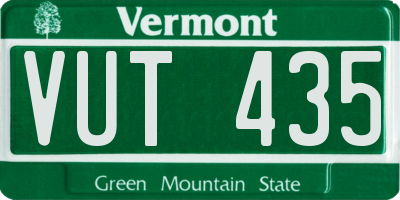 VT license plate VUT435