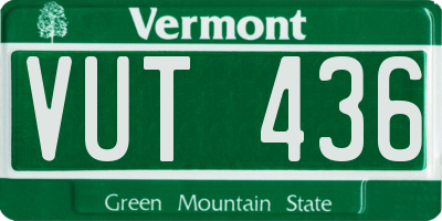 VT license plate VUT436