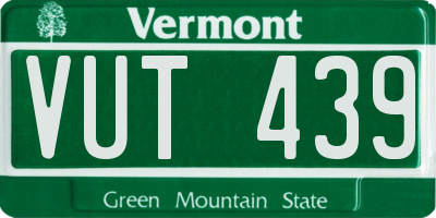 VT license plate VUT439