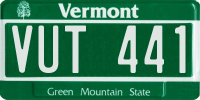 VT license plate VUT441