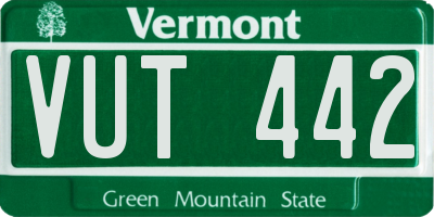 VT license plate VUT442