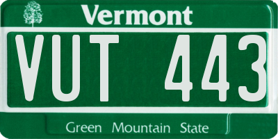 VT license plate VUT443