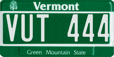 VT license plate VUT444