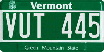 VT license plate VUT445