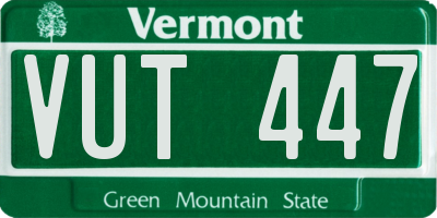 VT license plate VUT447