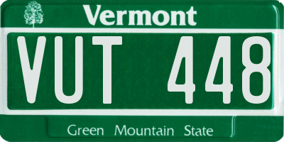 VT license plate VUT448