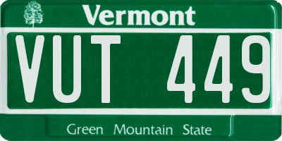 VT license plate VUT449