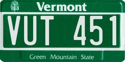 VT license plate VUT451