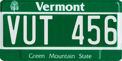 VT license plate VUT456
