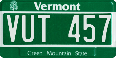 VT license plate VUT457