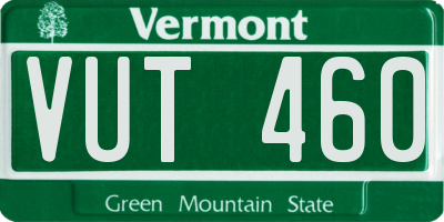VT license plate VUT460
