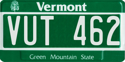 VT license plate VUT462