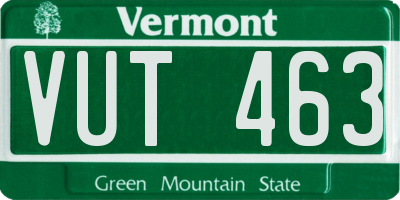 VT license plate VUT463