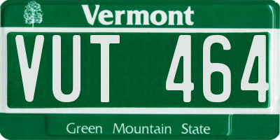 VT license plate VUT464
