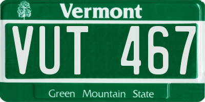 VT license plate VUT467