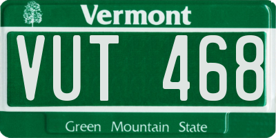 VT license plate VUT468