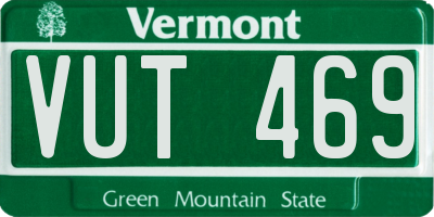 VT license plate VUT469