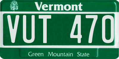 VT license plate VUT470