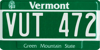 VT license plate VUT472
