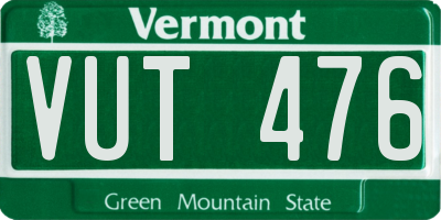 VT license plate VUT476