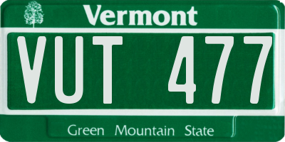 VT license plate VUT477