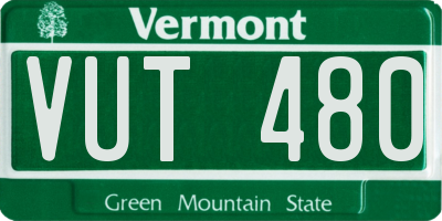 VT license plate VUT480