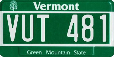 VT license plate VUT481
