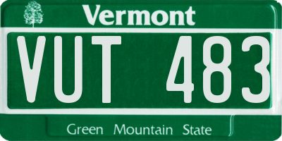 VT license plate VUT483