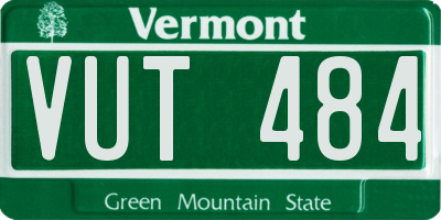VT license plate VUT484