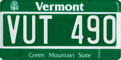 VT license plate VUT490