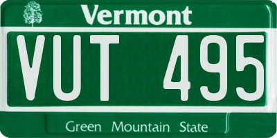 VT license plate VUT495